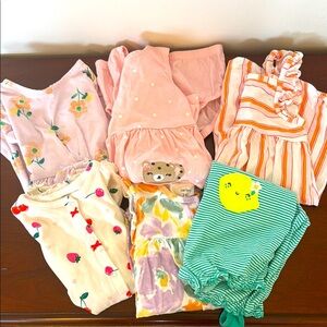 Bundle of (6) Carter’s Summer Dresses/Rompers